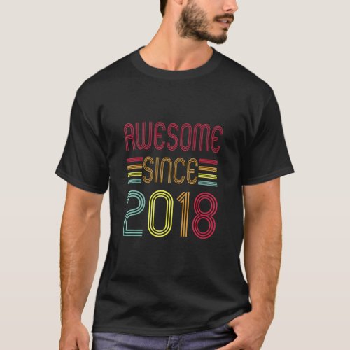Awesome Since 2018 5 Years Old 5th Birthday  T_Shirt