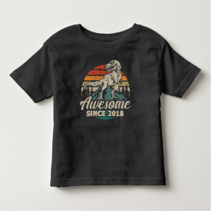 Awesome Since 2018 Dinosaur 5 Year 5th Birthday Toddler T-shirt