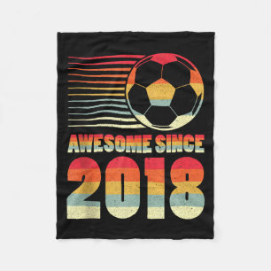 Awesome Since 2018 Soccer 8th Birthday Tank Top Fleece Blanket