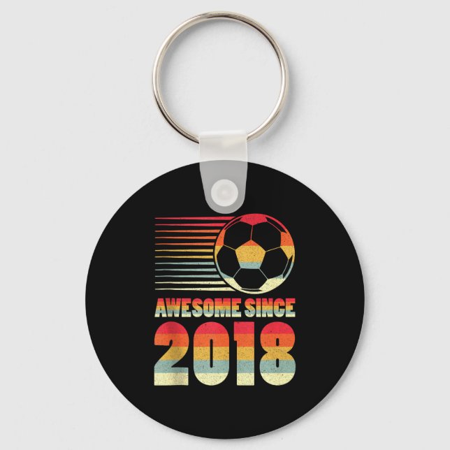 Awesome Since 2018 Soccer 8th Birthday Tank Top  Keychain (Front)