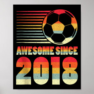 Awesome Since 2018 Soccer 8th Birthday Tank Top Poster