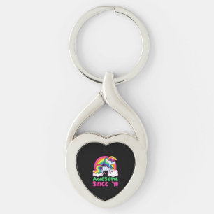 Awesome Since 2018 Unicorn Keychain