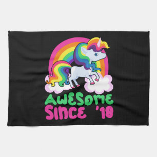 Awesome Since 2018 Unicorn Kitchen Towel