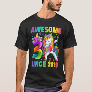 Awesome Since 2019 Dabbing Unicorn 3rd Birthday 3 T-Shirt