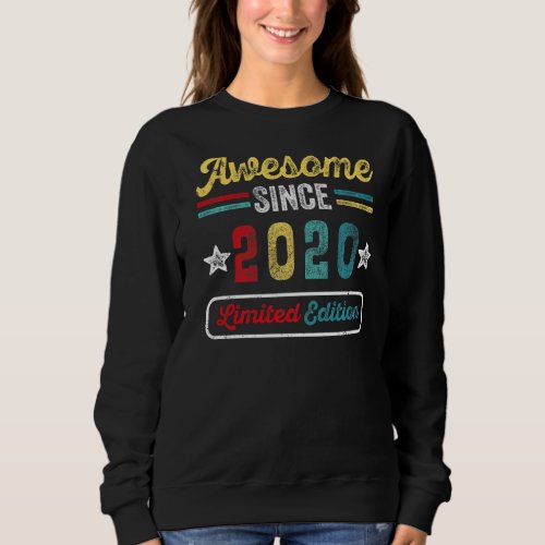 Awesome Since 2020 3 Years Old 3rd Birthday   2 Sweatshirt