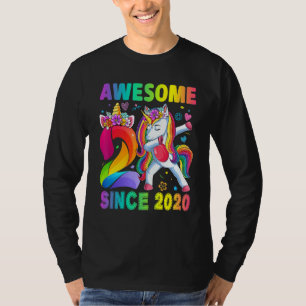 Awesome Since 2020 Dabbing Unicorn 2nd Birthday 2  T-Shirt
