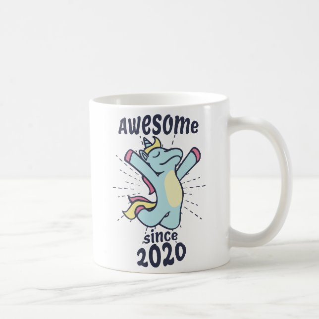 Awesome Since 2020 - Kids Birthday Unicorn Coffee Mug (Right)