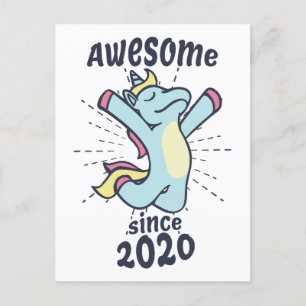 Awesome Since 2020 - Kids Birthday Unicorn Postcard