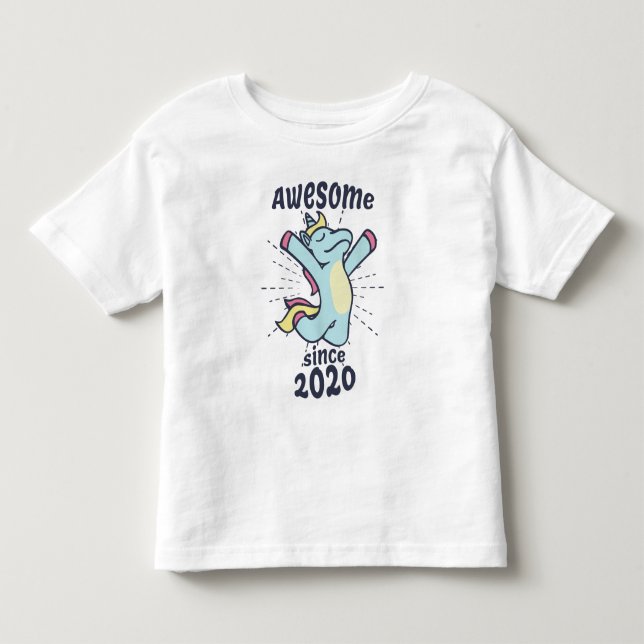 Awesome Since 2020 - Kids Birthday Unicorn Toddler T-shirt (Front)