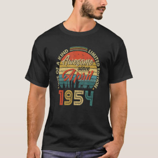 Awesome Since April 1954 Vintage 68th Birthday T-Shirt
