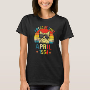 Awesome Since April 1964 58th Birthday Cat T-Shirt