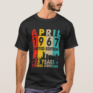 Awesome Since April 1967 55Th Birthday Vintage Ret T-Shirt