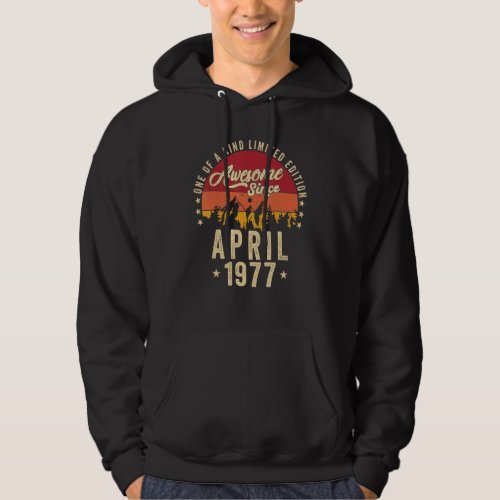 Awesome Since April 1977 Vintage 45th Birthday Hoodie