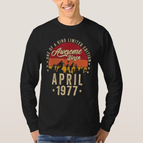 Awesome Since April 1977 Vintage 45th Birthday T_Shirt