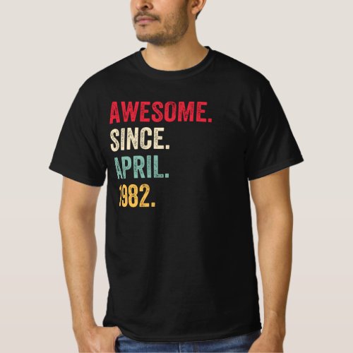Awesome Since April 1982 Retro Birthday T_Shirt
