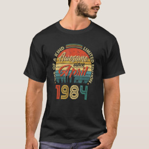 Awesome Since April 1984 Vintage 38th Birthday T-Shirt