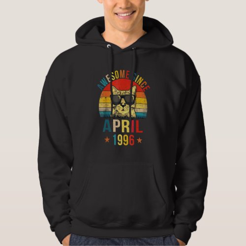 Awesome Since April 1996 26th Birthday  Cat Hoodie