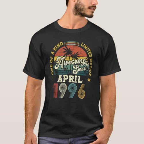 Awesome Since April 1996 Vintage 26th Birthday T_Shirt