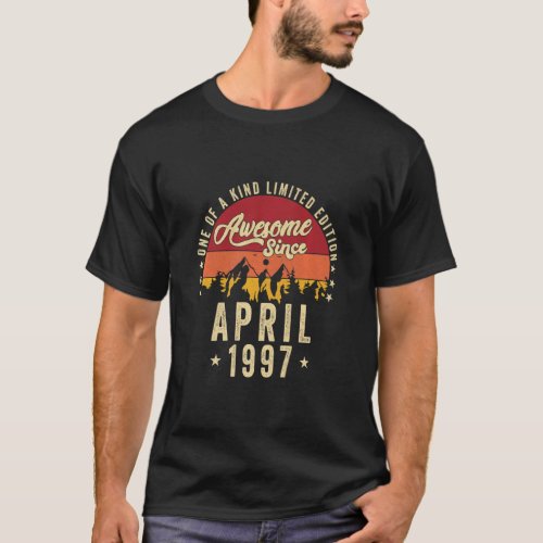 Awesome Since April 1997 Vintage 25th Birthday  T_Shirt