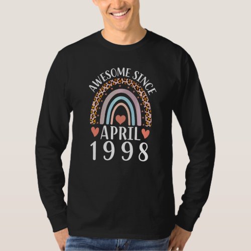 Awesome Since April 1998  For Women  Men Rainbow T_Shirt