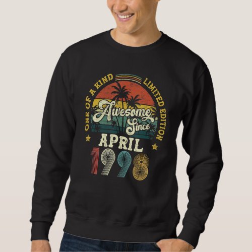 Awesome Since April 1998 Vintage 24th Birthday Sweatshirt