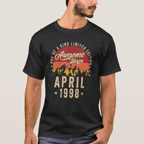 Awesome Since April 1998  Vintage 24th Birthday T_Shirt