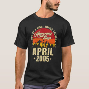 Awesome Since April 2005 Vintage 17th Birthday T-Shirt