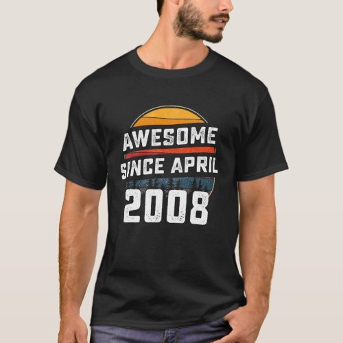 Awesome Since April 2008 14th Birthday  14 Years O T_Shirt