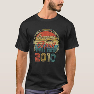 Awesome Since April 2010 Vintage 12Th Birthday T-Shirt