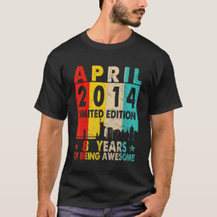 Awesome Since April 2014 8th Birthday Vintage Retr T-Shirt