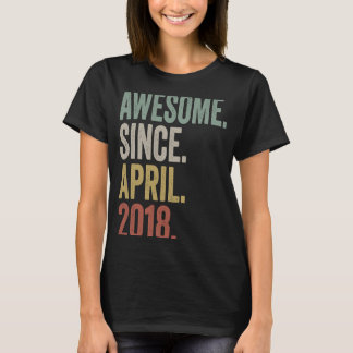 Awesome Since April 2018 5th Birthday  5 Years Old T-Shirt