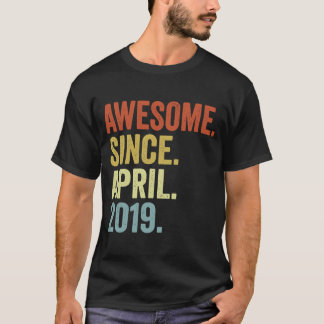 Awesome Since April 2019 4th Birthday Boy 4 Years T-Shirt