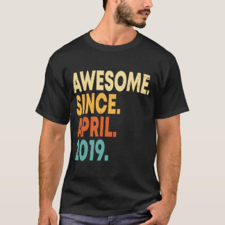 Awesome Since April 2019 4th Birthday Boy 4 Years T-Shirt