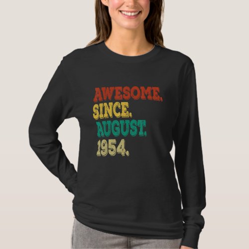 Awesome Since August 1954 68 Years Old 68th Birthd T_Shirt