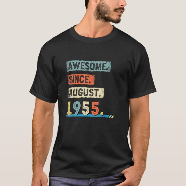Awesome Since August 1955 Birthday Men T-Shirt (Front)