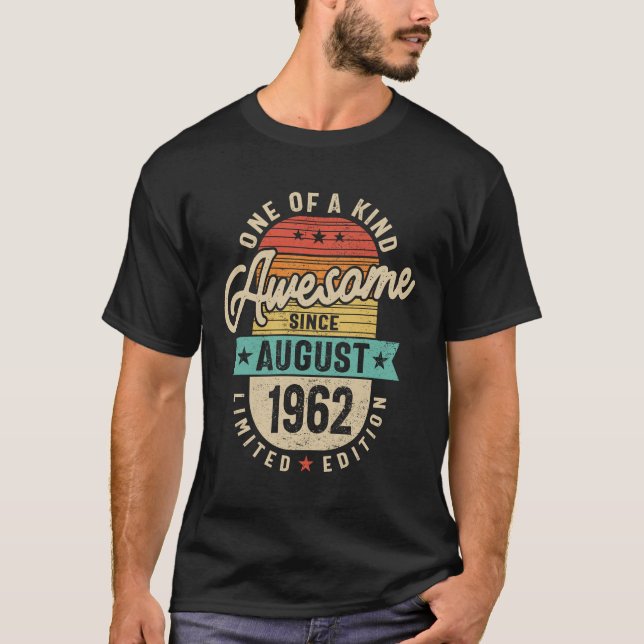 Awesome Since August 1962 - 61st Birthday T-Shirt (Front)