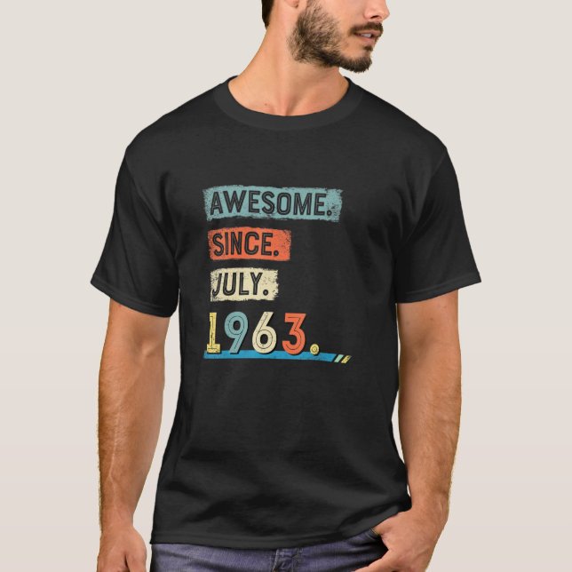 Awesome Since August 1963 Birthday Men 1 T-Shirt (Front)