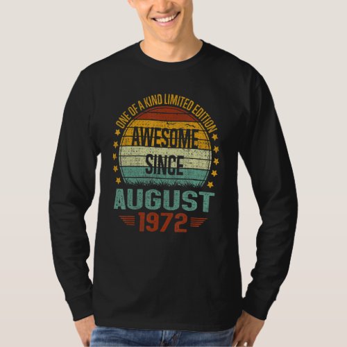 Awesome Since August 1972 Vintage 50th Birthday T_Shirt