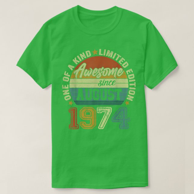 Awesome Since August 1974 48th Birthday 48 Years O T-Shirt (Design Front)