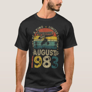 Awesome Since August 1983 Vintage Men 40th Birthd T-Shirt