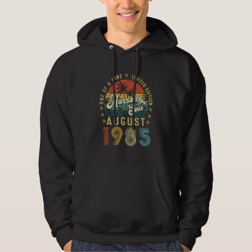 Awesome Since August 1985 Vintage 37th Birthday Me Hoodie