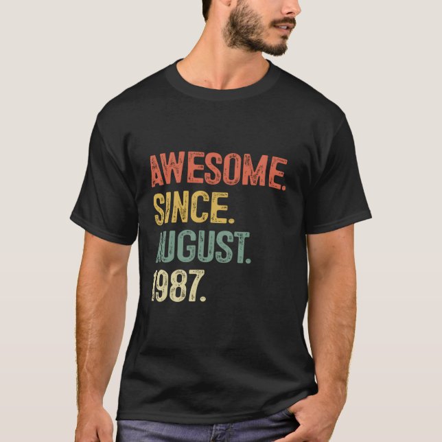 Awesome Since August 1987 36Th For T-Shirt (Front)
