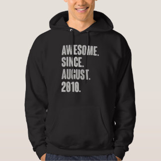 Awesome Since August 2010 12 Year Old 12th Birthda Hoodie