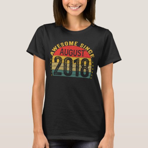 Awesome Since August 2018  5th Birthday Girls Boys T_Shirt