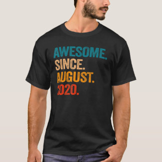 Awesome Since August 2020 2 Year Old 2nd Birthday T-Shirt
