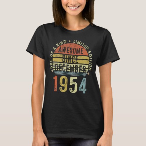 Awesome Since December 1954 68 Years Old 68th Birt T_Shirt