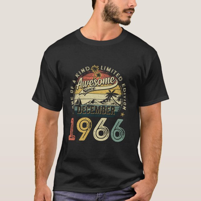 Awesome Since December 1966 59 Years Old 59th Birt T-Shirt (Front)