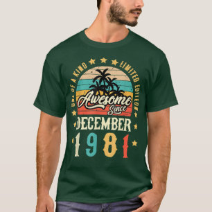 Awesome Since December 1981 Vintage 40th Birthday  T-Shirt
