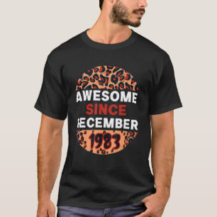 Awesome since December 1983 Leopard Print December T-Shirt