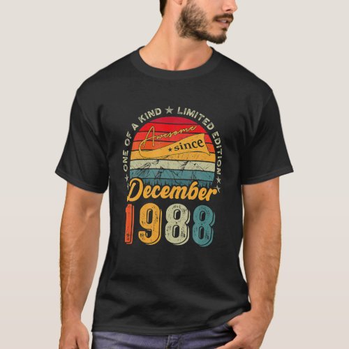 Awesome Since December 1988 34 Years Old 34th T_Shirt